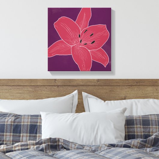 Mooie bloem ontwerp Lily No. 2 Canvas Afdruk (Insitu (Slaapkamer))