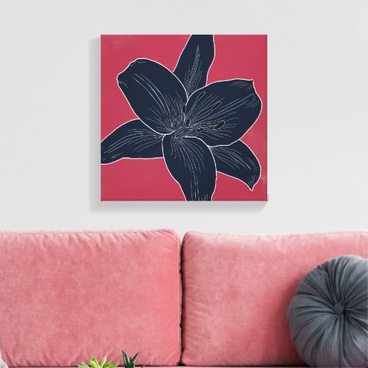 Mooie bloem ontwerp Lily No. 3 Canvas Afdruk (Insitu (Woonkamer))