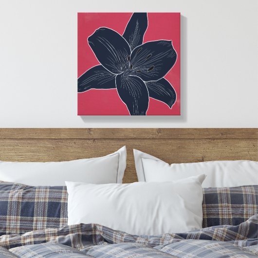 Mooie bloem ontwerp Lily No. 3 Canvas Afdruk (Insitu (Slaapkamer))