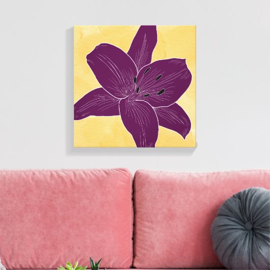 Mooie bloem ontwerp Lily No. 4 Canvas Afdruk (Insitu (Woonkamer))