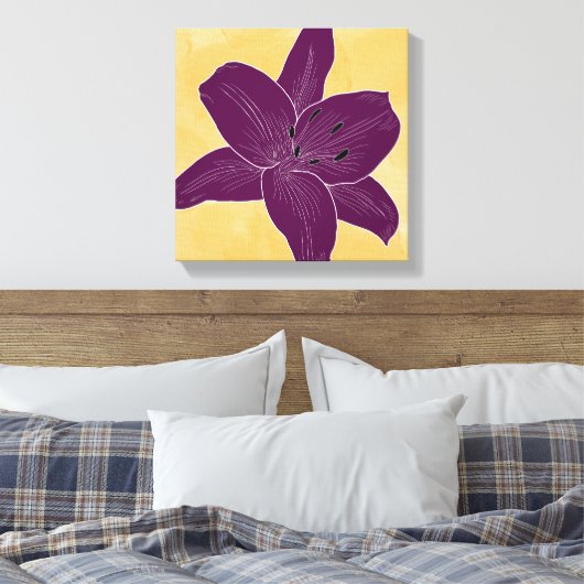 Mooie bloem ontwerp Lily No. 4 Canvas Afdruk (Insitu (Slaapkamer))