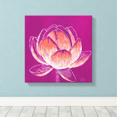 Mooie bloem ontwerp Lotus No. 2 Canvas Afdruk (Insitu (Houten vloer))