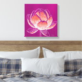 Mooie bloem ontwerp Lotus No. 2 Canvas Afdruk (Insitu (Slaapkamer))