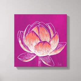 Mooie bloem ontwerp Lotus No. 2 Canvas Afdruk