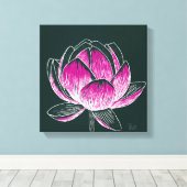 Mooie bloem ontwerp Lotus No. 3 Canvas Afdruk (Insitu (Houten vloer))