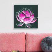 Mooie bloem ontwerp Lotus No. 3 Canvas Afdruk (Insitu (Woonkamer))