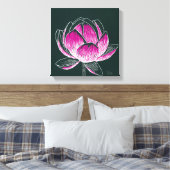 Mooie bloem ontwerp Lotus No. 3 Canvas Afdruk (Insitu (Slaapkamer))