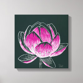 Mooie bloem ontwerp Lotus No. 3 Canvas Afdruk