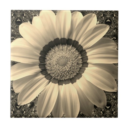 Mooie  bloem op abstracte achtergrond tegeltje (Voorkant)