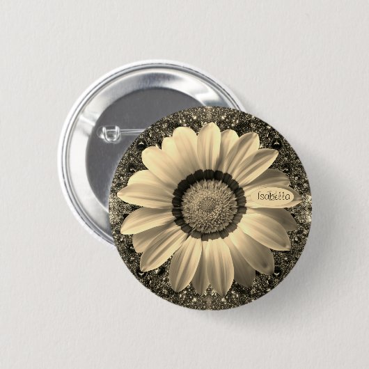 Mooie bloem op achtergrond Monogram Ronde Button 5,7 Cm (Voorkant /achterkant)