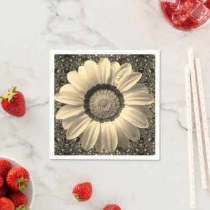 Mooie bloem op achtergrond Monogram Servet