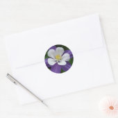 Mooie bloem paarse witte akelei bloem ronde sticker (Envelop)