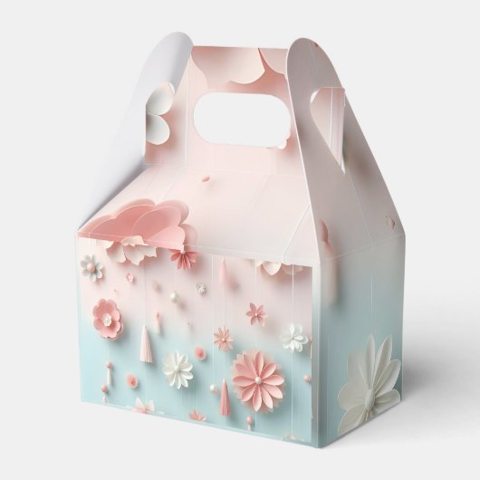 Mooie bloem papieren zak bedankdoosjes (Achterkant)