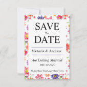 Mooie bloem save the date (Voorkant)