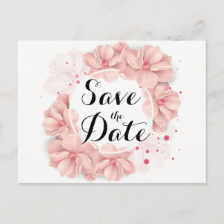 Mooie bloem Save the Date Briefkaart