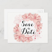 Mooie bloem Save the Date Briefkaart (Voorkant / Achterkant)