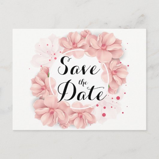 Mooie bloem Save the Date Briefkaart (Voorkant)