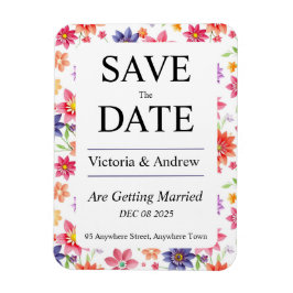 Mooie bloem save the date magneet