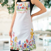 Mooie bloem Schort naam bloemen waterverf