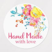 Mooie Bloem Stickers Labels Voor Kleine Zakelijke  (Design 1)