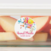 Mooie Bloem Stickers Labels Voor Kleine Zakelijke  (Aangebracht)