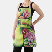 Mooie bloem Toucan Grappige groene roze schort (Insitu)
