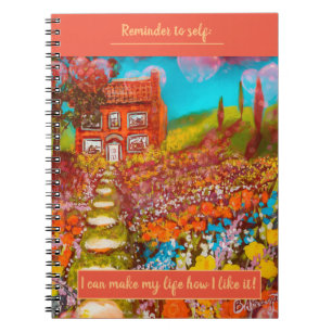 Mooie bloem tuinkraan met Birthday Wish Notitieboek