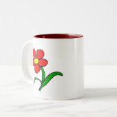 Mooie bloem tweekleurige koffiemok (Voorkant links)