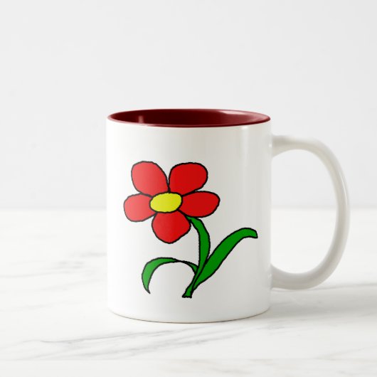 Mooie bloem tweekleurige koffiemok (Rechts)