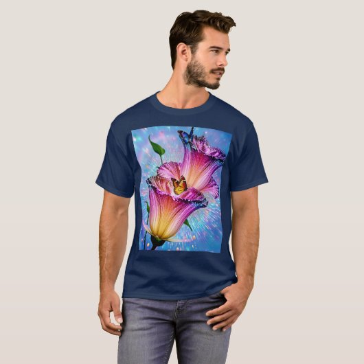 Mooie bloem & vlinder t-shirt (Voorkant volledig)