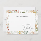 Mooie bloem waterverf platte bedankkaart (Achterkant)