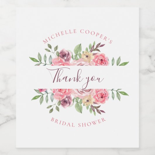 Mooie bloem wijn etiket (Enkel label)