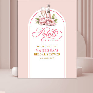Mooie bloemblaadjes en prosecco gouden blush feest wandkleed