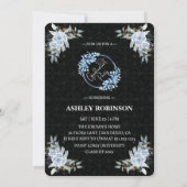 Mooie Bloemblauw Afstuderen Fotofeest Kaart (Achterkant)