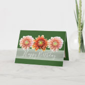 Mooie bloemboeket Oranje Dahlias Verjaardag Kaart (Voorkant)