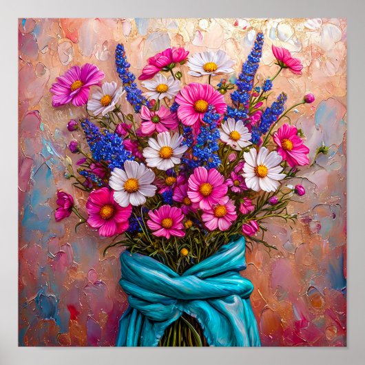 Mooie bloemboeket stilleven Elegante Kunst Poster (Voorkant)