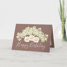 Mooie bloemboeket witte orchidee bloem verjaardag kaart