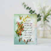 Mooie bloembotak met vogels briefkaart (Staand voorkant)