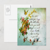 Mooie bloembotak met vogels briefkaart (Voorkant / Achterkant)