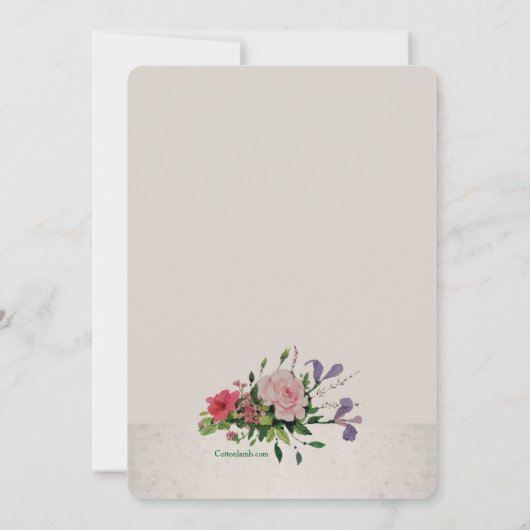 Mooie Bloemcluster Hoek Uitnodiging (Achterkant)