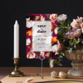 Mooie Bloemen Achtergrond Trouwdag Datum Opslaan Kaart