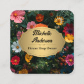 Mooie Bloemen Achtergrond Vierkante Visitekaartje (Voorkant)