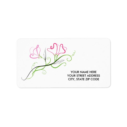 Mooie Bloemen Adreslabels Etiket (Voorkant)