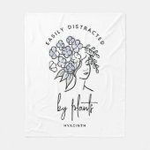 Mooie Bloemen Afgeleid Tuinier Naam Wit Fleece Deken (Voorkant)