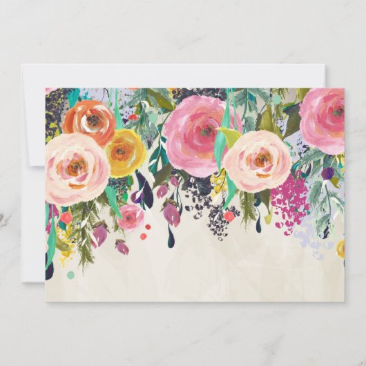 Mooie Bloemen Afstuderen Uitnodiging, Kaart (Achterkant)