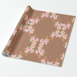 Mooie bloemen arrangement in Bruin Cadeaupapier