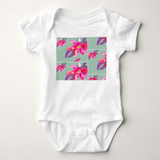 Mooie bloemen baby pak romper (Voorkant)