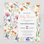Mooie Bloemen Baby shower Uitnodiging (Voorkant / Achterkant)