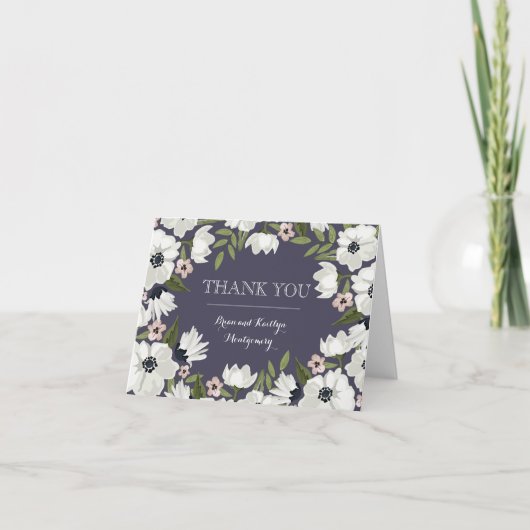Mooie bloemen bedankkaart - paars (Voorkant)