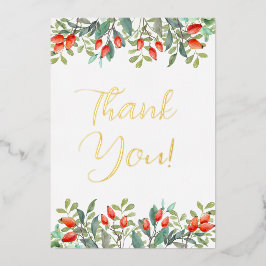 Mooie bloemen bedankt Wenskaart Folie Uitnodiging